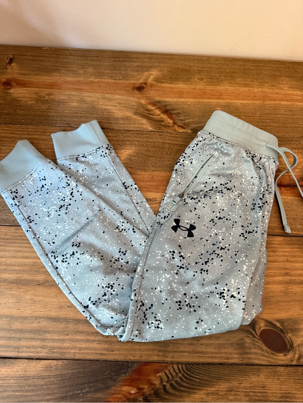 Under Armour Kids' Light Gray Speckled Jogger Pants, Youth XS, Under Armour